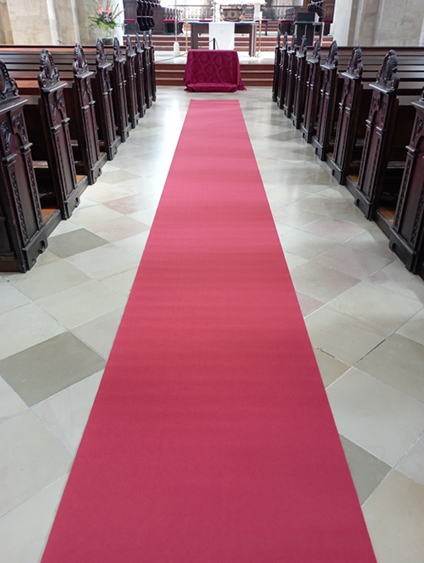 Roter Teppich, Trauung, Hochzeit, Hochzeitsdekoration, Dekorationsvermietung, Dekorationsverleih
